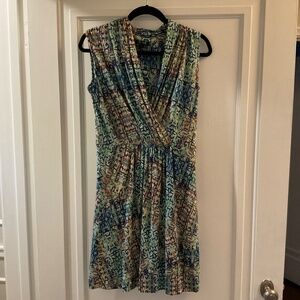 NIC+ZOE Women's Multicolor Urban Safari Faux Wrap Work/Office Dress Size small